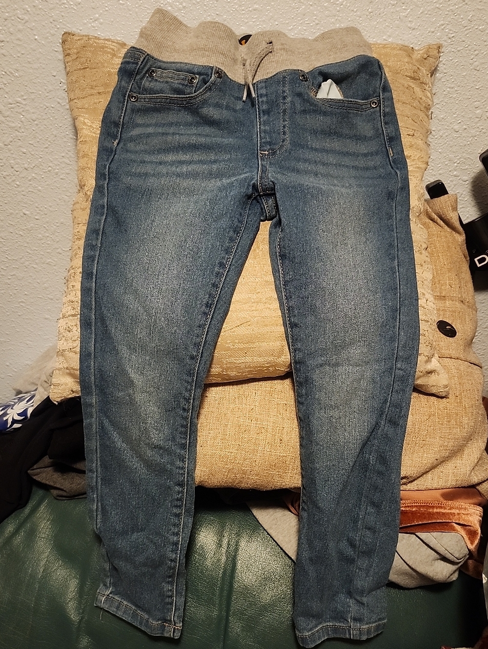 Lee Blue Denim Jogger Jeans with Gray Elastic Waistband Boys Size 6T
